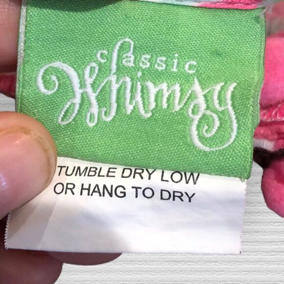 Classic Whimsy Girls Swim Cover Up Floral Pom Pom Pink Green Size 7/8 - Picture 3 of 5